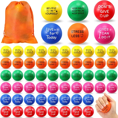 Miniatura 9 de Jenaai 200 bolas motivacionales para el estrés a granel de 1.97 pulgadas / 2.0 in, divertidas bolas para aliviar el estrés y la ansiedad con citas