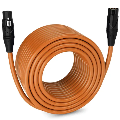 Miniatura 49 de LyxPro Cable de micrófono XLR hembra a macho de ángulo recto de 3 pines de 1.5 pies para altavoces amplificados, interfaz de audio, rendimiento
