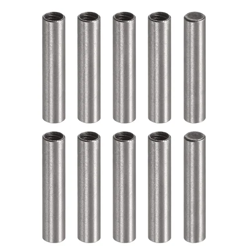 Miniatura 15 de uxcell Pasador de rosca interna M3 10 unids 0.157x0.630 in biselado plano acero al carbono cilíndrico pin cama estantería dispositivos metálicos