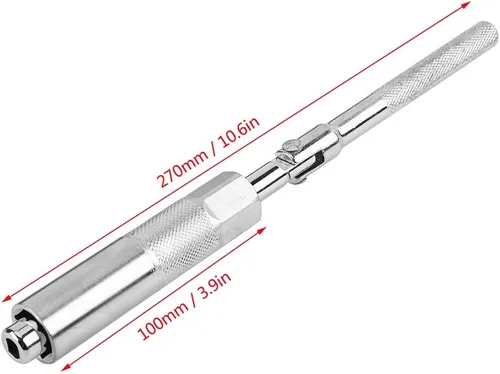 Miniatura 2 de Aramox Llave de amortiguador trasero para automóvil, juego de herramientas de extracción de amortiguadores hexagonales para reducción de velocidad