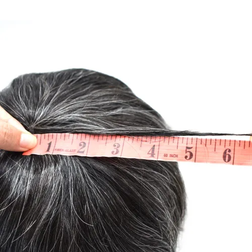 Miniatura 3 de Tupé de cabello humano para hombre, base de piel de polietileno, unidades de cabello sintético de inyección, densidad de 8 x 10 a 110 %, frente
