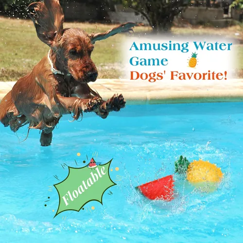 Miniatura 2 de Pawaboo Juguetes masticables refrescantes para mascotas, juguete de dentición congelable para cachorros, forma de sandía y piña, juguetes Colorido