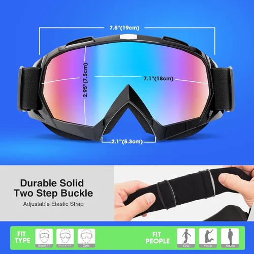 Miniatura 4 de MAMBAOUT Gafas de esquí de nieve para adultos, gafas de snowboard para jóvenes, adolescentes, hombres y mujeres, gafas de moto de nieve de visión