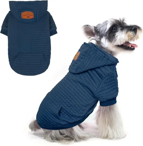 Miniatura 18 de BEAUTYZOO Sudadera con capucha para perro pequeño con bolsillos, ropa para perros pequeños y medianos, niño y niña, abrigos de algodón laminado tipo