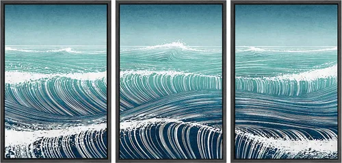 Miniatura 105 de SIGNWIN Lienzo enmarcado para pared, juego de arte sereno de pantanos con humedales verdes e ilustraciones de agua tranquila, arte moderno