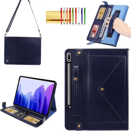 Miniatura 12 de Bolso Funda para Samsung Galaxy Tab S10 FE/S9 FE 10.9"/S9/S8/S7 11", Techcircle Folio con Soporte Cruzado, Billetera con Ranura para Lápiz S Pen