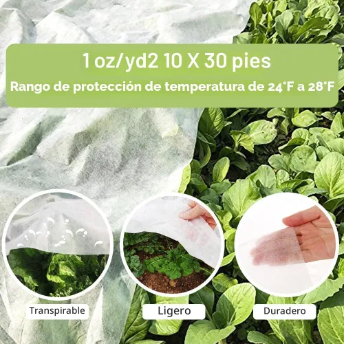 Miniatura 2 de SUNPRO Cubiertas para plantas, protección contra congelación, 10 pies x 30 pies, 1.0 oz/yd², cubierta flotante reutilizable para filas, mantas