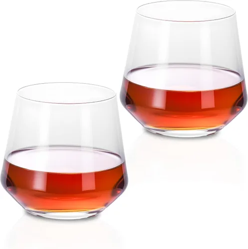 Miniatura 16 de KAMMAK Juego de 2 vasos de whisky, 7.05 onzas, vasos Old Fashioned para whisky escocés, cócteles, ron, vodka en bar y regalos de fiesta