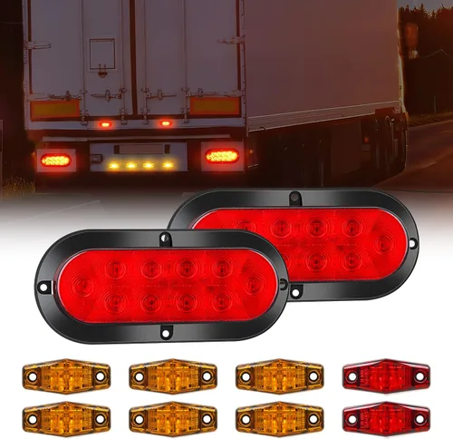 Miniatura 17 de Nilight Barra de luz trasera para remolque con señales de giro, parada y marcha atrás 3 en 1, luces de freno 2 paquetes, 9 pulgadas, 100 LED rojo