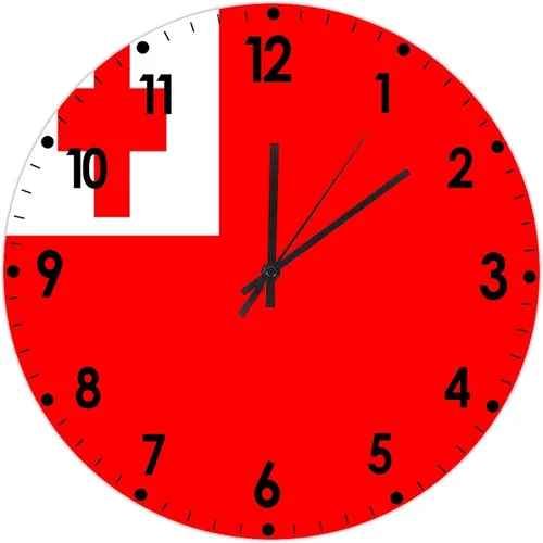 Miniatura 404 de Cheyan Reloj de pared con bandera de Canadá de 12 pulgadas, silencioso, sin tictac, de PVC, funciona con pilas, reloj redondo decorativo, regalo