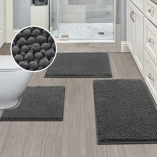 Miniatura 40 de Turquoize Alfombras de baño de felpilla antideslizante para baño, 17 x 24 pulgadas, extra suaves y absorbentes, lavables a máquina, perfectas