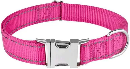 Miniatura 14 de Love Dream Collar reflectante para perro con hebilla de metal, collar de nailon ajustable de seguridad con hebilla de liberación rápida resistente