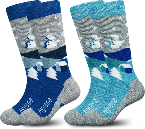Hylaea - Calcetines de lana merino para niños, calcetines térmicos cálidos hasta la rodilla, para esquí, patinaje, snowboard, para niños y niñas