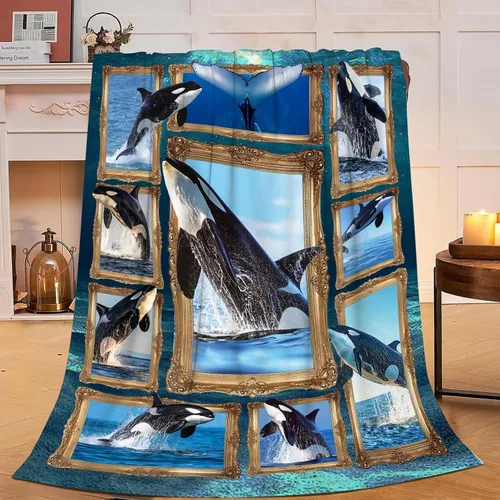 Miniatura 258 de Manta de Foca del Océano, Regalos de Focas para Niños, Niñas, Adultos, Mujeres y Hombres, Suave, Acogedora, Cálida, Felpa Esponjosa, Mullida