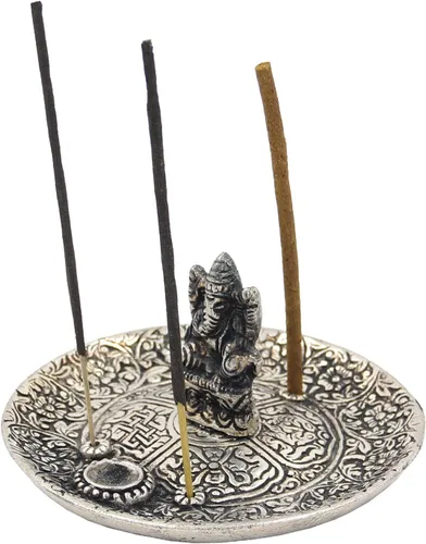 Miniatura 6 de DharmaObjects Quemador de incienso de loto tibetano grande 3 en 1 de 6 pulgadas de diámetro
