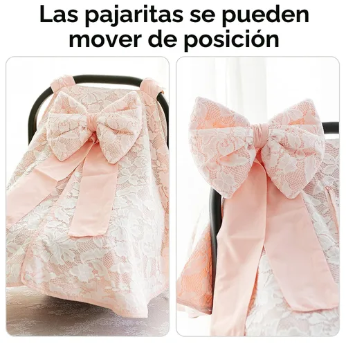 Miniatura 3 de Funda para asiento de automóvil para bebé con lazo para niñas y niños con moño, funda para cochecito y carrito, funda de lactancia para recién nacido