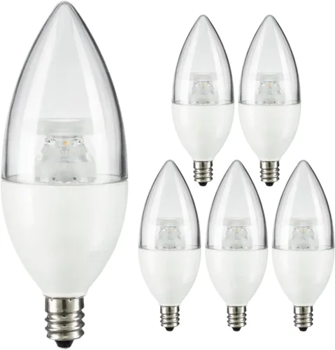 Miniatura 9 de Paquete de 6 bombillas LED CTF/LED/7W/927/6PK E12 para candelabro, punta torpedo esmerilada regulable, 2700 K blanco cálido, 7 W