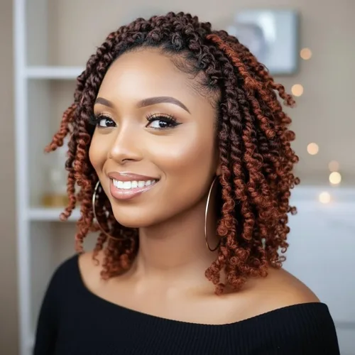 Miniatura 37 de Fulcrum Pelo de ganchillo Passion Twist de 8 pulgadas, 9 paquetes de cabello pretrenzado y prerrizado para mujeres negras (8 pulgadas