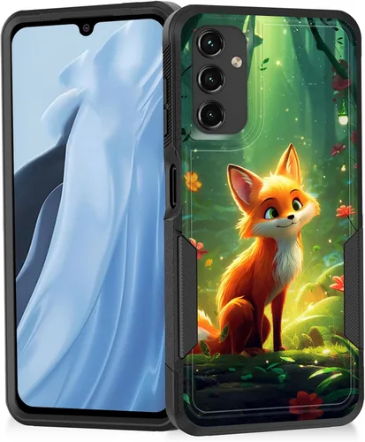 Miniatura 55 de Funda para Galaxy A14 5G, resistente de doble capa híbrida de policarbonato duro, goma suave, a prueba de golpes, funda protectora resistente