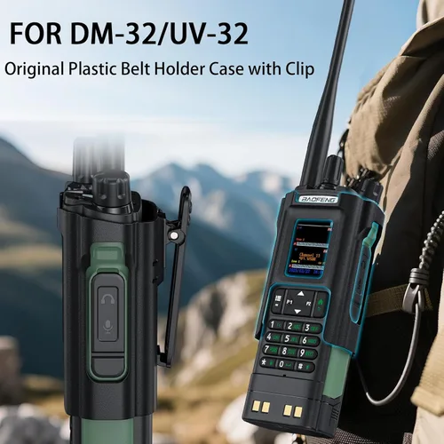 Miniatura 3 de BAOFENG Funda de radio dm32/uv32, funda original para cinturón con clip, para BAOFENG dm-32uv uv-32 walkie talkie soporte accesorios de cinturón