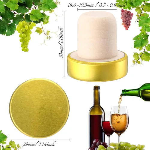 Miniatura 2 de Yookeer Tapones de Corcho en Forma de T para Botellas de Vino, Tapones Reutilizables de Sellado de Vino para Botellas de Cerveza, Manualidades DIY