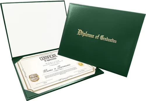 Miniatura 39 de Gradplaza Cubierta de diploma para certificado de 8.5 x 11 pulgadas impreso "Diploma de graduación" negro soporte para diploma liso para escuela