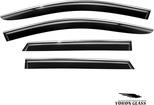 Miniatura 8 de Voron Glass - Cinta adhesiva de borde cromado, protectores de lluvia extra duraderos para Ford Edge 2015-2024, deflectores de ventana, viseras