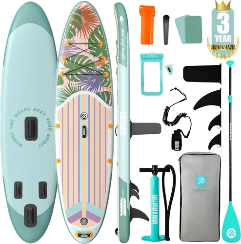 Miniatura 13 de Niphean Tabla de remo inflable con accesorios de SUP, cubierta de EVA antideslizante, tablas de remo inflables de 10 pies 6 pulgadas para adultos