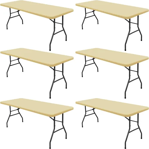 Miniatura 18 de Pack de 6 manteles de picnic elásticos ajustados para mesas rectangulares de 6 pies, impermeables, lavables, de spandex para patio, plegables