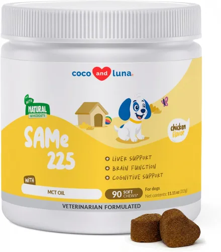 Same para Perros - 90 Masticables Suaves - S-Adenosil-L-Metionina, Suplemento Hepático - Salud Cerebral, Promueve el Apoyo Cognitivo, Apoyo Hepático