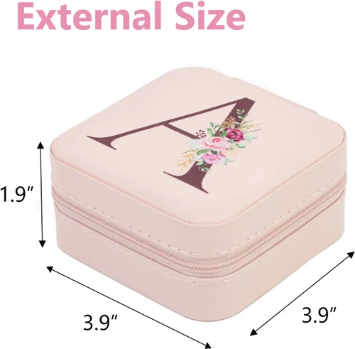 Miniatura 2 de FUNARTY Joyero de viaje con espejo para mujeres y niñas, estuche organizador de joyas, estuche organizador de cumpleaños, regalos de Navidad