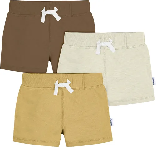 Gerber Paquete de 3 pantalones cortos de punto sin cierre para bebé niño, Varios colores