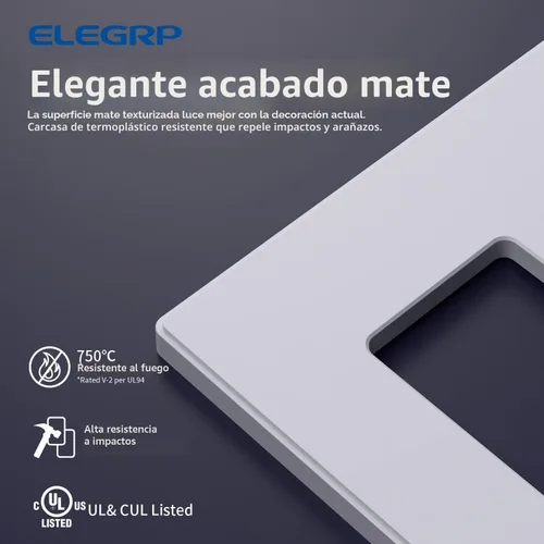 Miniatura 2 de ELEGRP Placas decorativas de pared de 2 segmentos sin tornillos, tamaño mediano, 4.88 pulgadas de alto x 4.94 pulgadas de largo, cubierta frontal