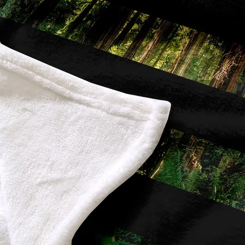 Miniatura 5 de Bedorm Manta de franela de forro polar con diseño de bandera estadounidense, diseño de bandera de Estados Unidos, diseño de camuflaje de bosque, 60