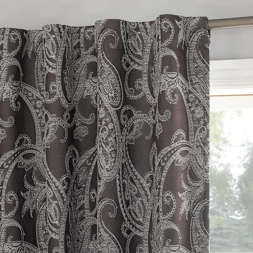 Sun Zero Pedra Paisley bordado 100% total blackout panel de cortina con pestaña trasera, color chocolate, 40 x 63 pulgadas (1 panel)