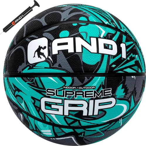 Miniatura 14 de AND1 Supreme Grip - Pelota de baloncesto de goma de tamaño 7 (29.5 pulgadas) con construcción de canal profundo, pelota oficial de Streetball, hecha