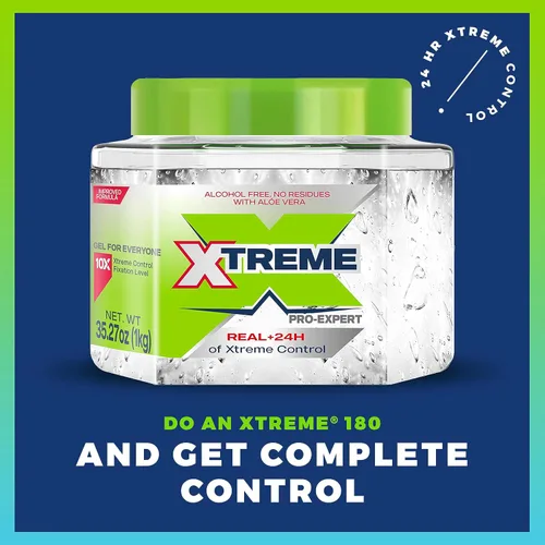 Miniatura 3 de Gel de peinado Xtreme Pro-Expert transparente, sin alcohol, control extremo de 24 horas con aloe vera, frasco de 35.27 oz (paquete de 6)