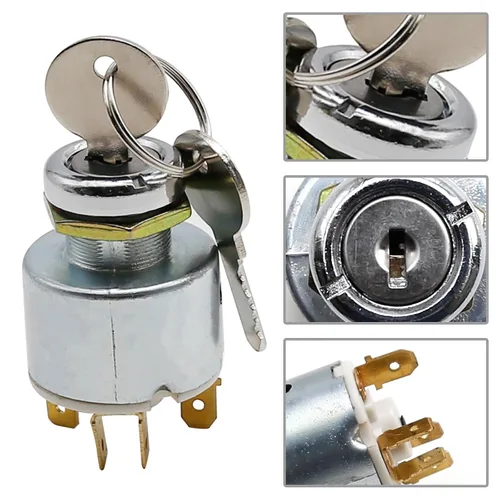 Miniatura 4 de 31973K4183 Interruptor de arranque de llave de encendido impermeable con 3 posiciones, 5 terminales, 2 llaves, adecuado para automóviles