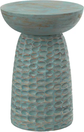 Miniatura 28 de SIMPLIHOME Boyd - Mesa auxiliar redonda de madera de mango maciza de 13 pulgadas de ancho x 18 pulgadas de alto, mesa de noche contemporánea hecha a