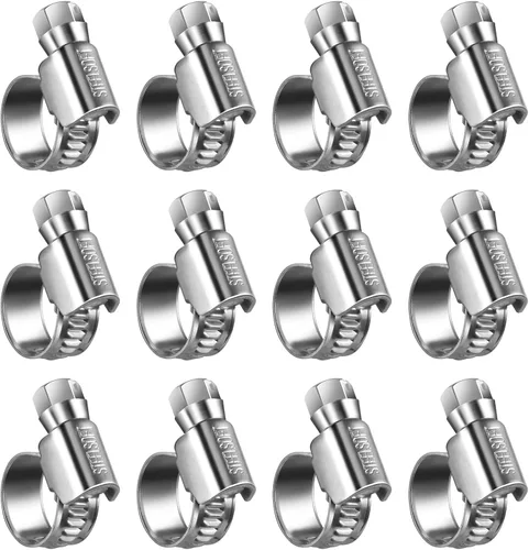 Miniatura 14 de Abrazaderas de manguera de engranaje helicoidal antideslizantes #4, abrazaderas de tornillo de acero inoxidable ajustables de 5/16 a 1/2 pulgadas