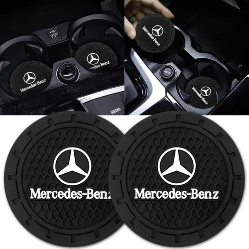 Generic Portavasos de automóvil para Mercedes-Benz Clase A Clase C CLA CLS AMG GLC GLE GLS Empotrable de silicona antideslizante Accesorios para el