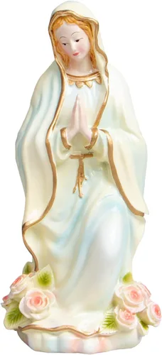 Estatua de la Virgen María, 4.8 pulgadas, estatuas católicas de la Virgen Madre María, adecuadas para decoración religiosa y colección y uso