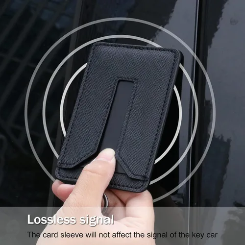 Miniatura 4 de Amiss Clip para llave de automóvil, funda de cuero y llavero de metal para Tesla Model 3 y Model Y, accesorios exteriores para interior del Negro