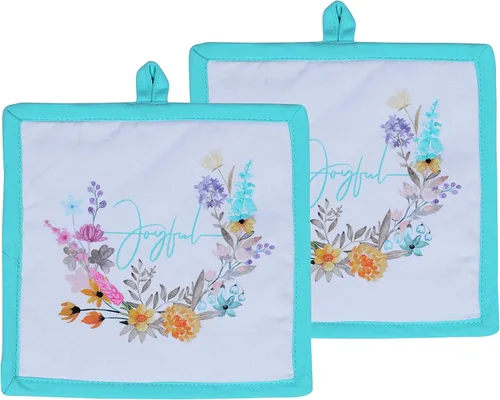 Miniatura 39 de AMOUR INFINI Juego de 2 soportes para ollas de algodón resistentes al calor, antideslizantes de 8 x 8 pulgadas, almohadillas calientes para cocina
