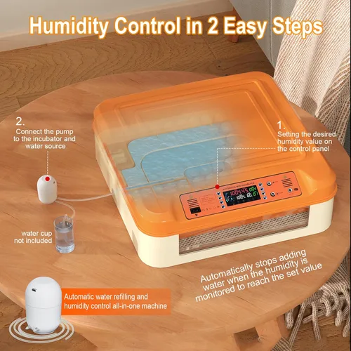 Miniatura 3 de 108 incubadoras para incubar huevos, incubadora de huevos con giro automático y control de humiditu, 6 modos de incubación de temperatura, pantalla