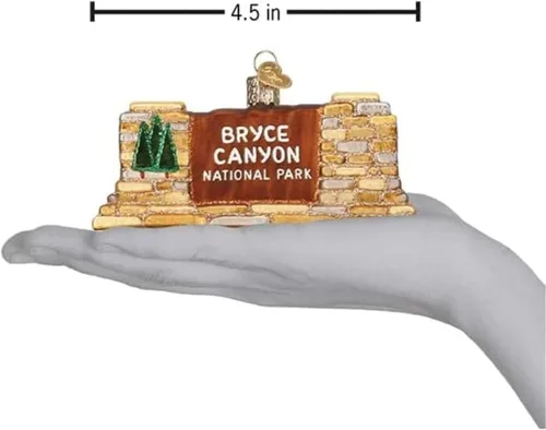 Miniatura 5 de Old World Christmas - Adorno de vidrio soplado del Parque Nacional Bryce Canyon para árbol de Navidad, decoración festiva hecha a mano, colección