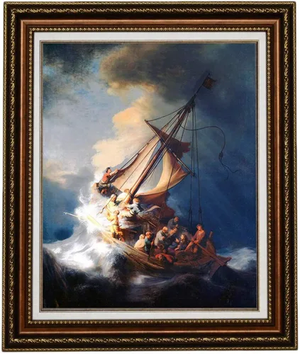 Miniatura 8 de ELITEART-Cristo en una tormenta en el mar de Galilea por el pintor holandés de la Edad de Oro Rembrandt van Rijn Reproducción de pintura al óleo