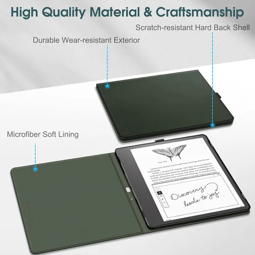 Miniatura 4 de Fintie Slimshell - Funda para Kindle Scribe de 10.2 pulgadas (versión 2024/2022) – Funda delgada y ligera de piel sintética de alta calidad, apagado