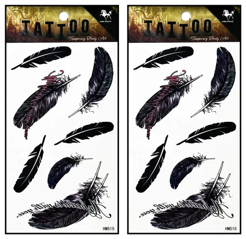 Miniatura 8 de Tatuajes de 2 hojas coloridas y hermosas flores de orquídea de jazmín rosa, temporales, tatuajes falsos de fantasía, moda para mujeres, pintura