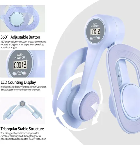 Miniatura 2 de Ejercitador interior del muslo para mujeres, dispositivos de ejercicio del suelo pélvico con contador de pantalla, entrenador de cadera ajustable